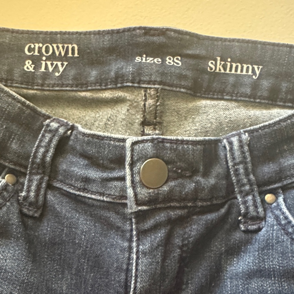 Crown & Ivy Women's Skinny Jeans - Deep Indigo